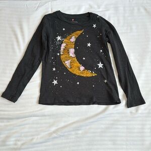 Crewcuts Moon Sequin Long Sleeve Shirt Girls